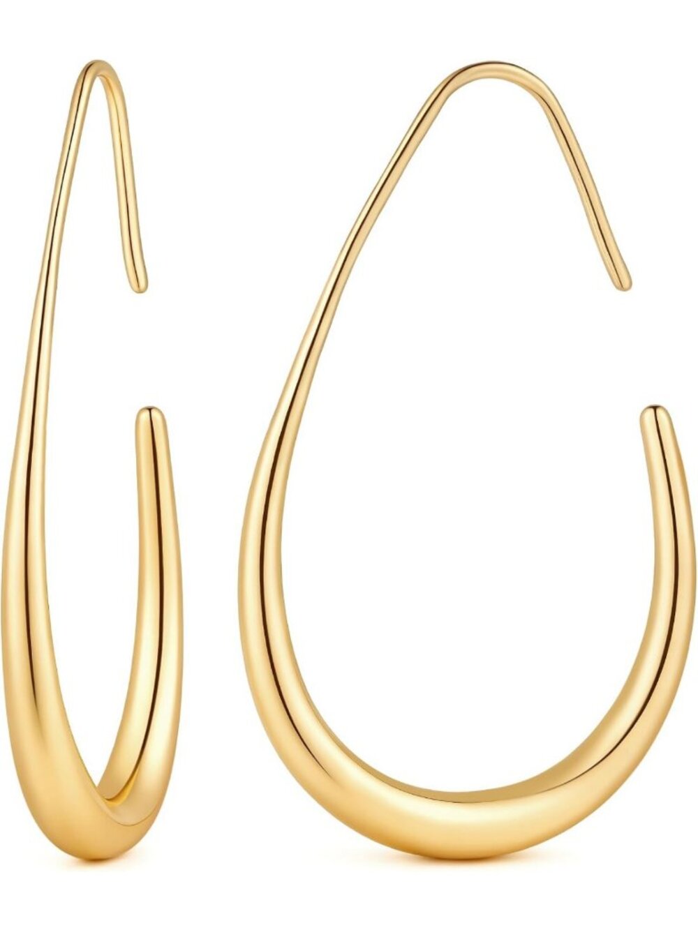Elegant 14K Gold Teardrop Hoop Earrings for Women - Stylish & Versatile Jewelry
